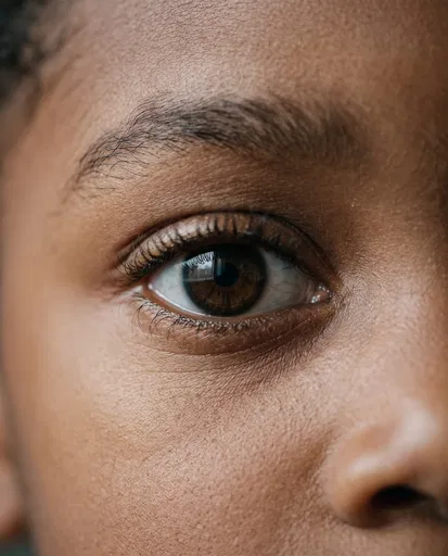 Macro Close-Up of Brown Eye
