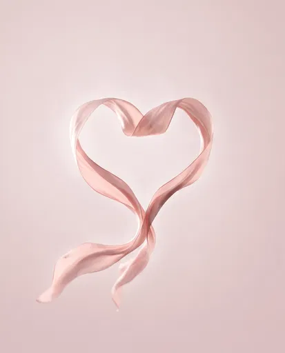 Pastel Pink Silk Ribbon Heart