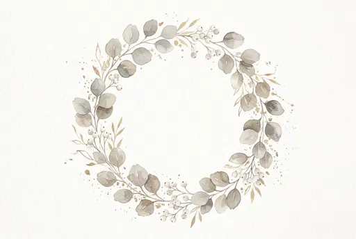 Neutral Watercolor Eucalyptus and Berry Wreath