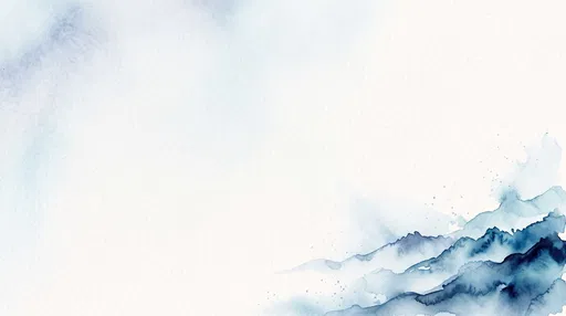 Minimalist Blue Watercolor Mountain Ridges Wallpaper