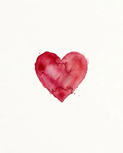 Red Watercolor Heart Illustration