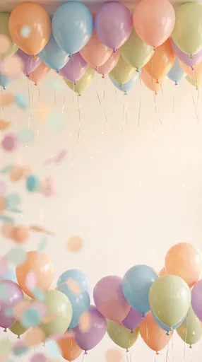 Pastel Balloons Framing Cream Copy Space