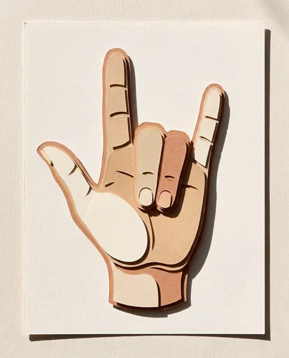 Paper Cut ASL I Love You Hand