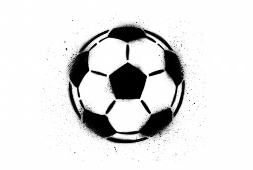 Black Stencil Spray Paint Soccer Ball