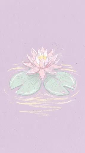 Pastel Chalk Water Lily Drawing