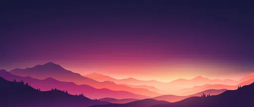 Layered Sunset Mountains Vector Background