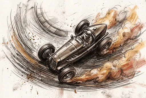 Vintage Race Car Speed Sketch