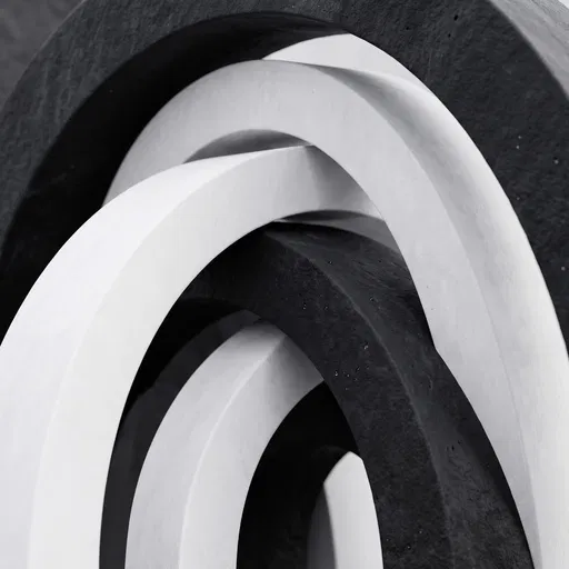 Abstract Black and White Interlocking Arches