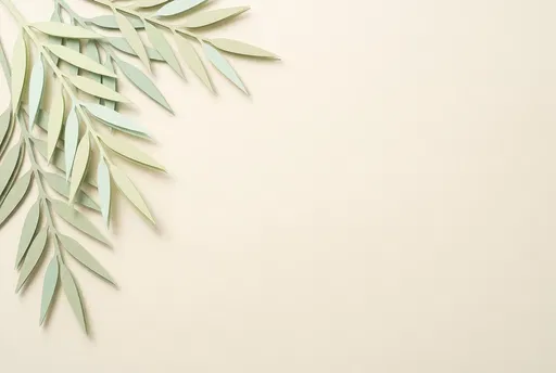 Minimalist Paper Cut Bamboo Leaves Background