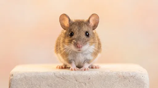 Symmetrical Studio Portrait of Deer Mouse