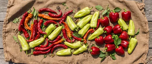 Fresh Harvest of Assorted Heirloom Peppers