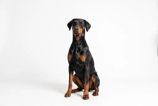 Black and Rust Doberman Studio Portrait