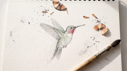 Hummingbird Sketch on Watercolor Pad