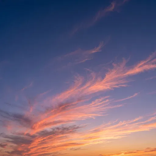 Wispy Pink Cirrus Clouds at Sunset
