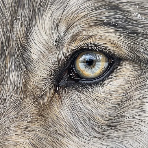 Close-Up Painting of Wolf Eye