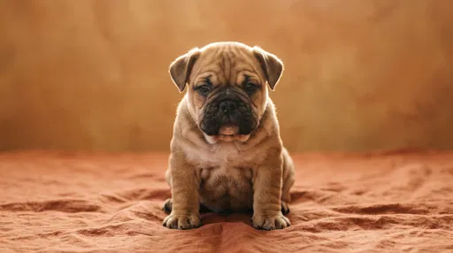 Fawn Bulldog Puppy Studio Portrait