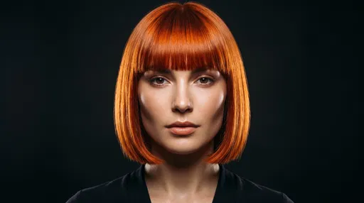 Woman With Vibrant Copper Bob Hairstyle