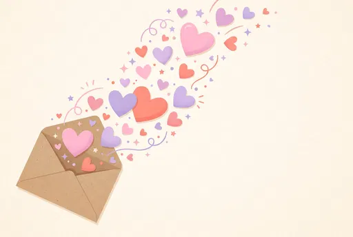 Craft Envelope Releasing Pastel Valentine Hearts