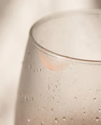 Lip Gloss Smudge on Frosted Glass