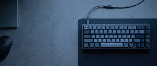 Slate Blue Custom Mechanical Keyboard Overhead