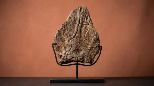 Stegosaurus Dorsal Plate Fossil on Stand