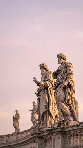 Baroque Stone Statues at Sunset