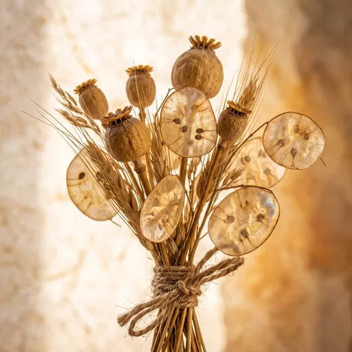 Dried Poppy Pods and Lunaria Bouquet