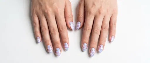 Pastel Lavender Cloud Nail Art