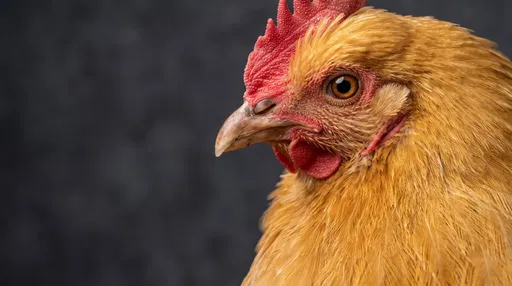 Close-Up Profile of Buff Orpington Hen