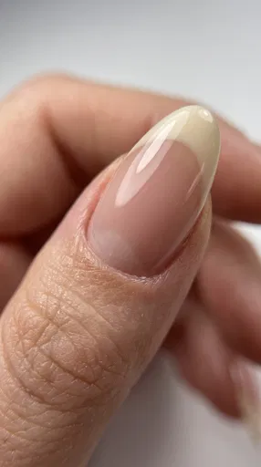 Macro Close-Up of Glossy American Manicure