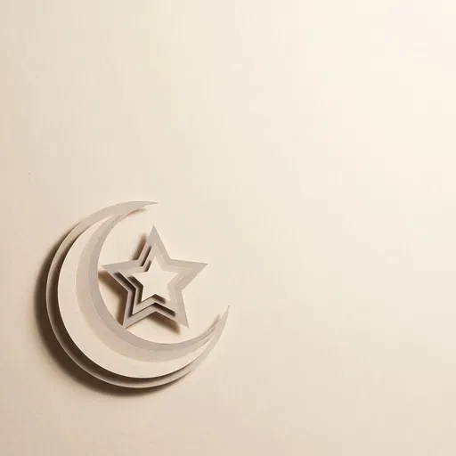 Layered Paper Islamic Crescent and Star