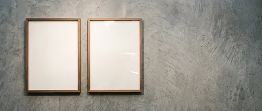 Two Blank Wooden Frames on Concrete