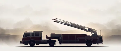Minimalist Fire Truck Side Profile Illustration