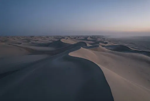 Minimalist Desert Sand Dunes at Dusk