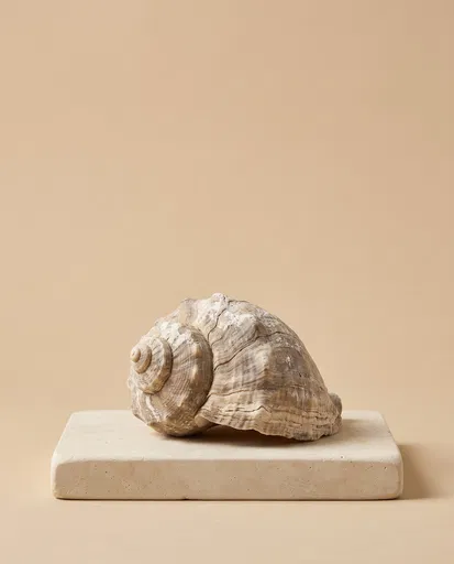 Weathered Marine Shell on Limestone Block