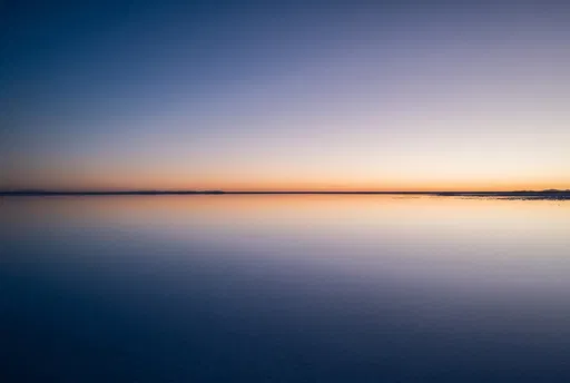Minimalist Flooded Salt Flat at Dusk