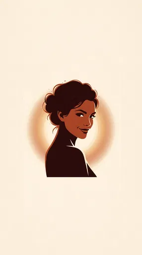 Minimal Illustration of Woman Smirking