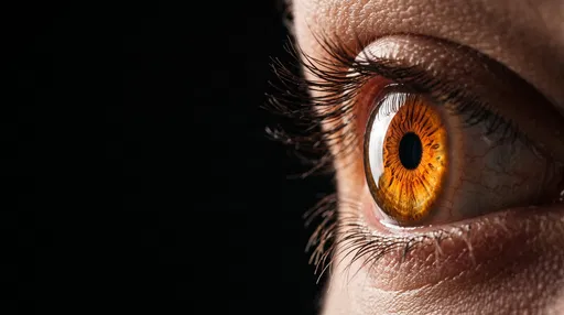 Macro Side Profile of Amber Human Eye