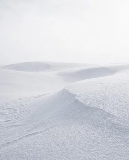 Minimalist White Snow Dunes Landscape