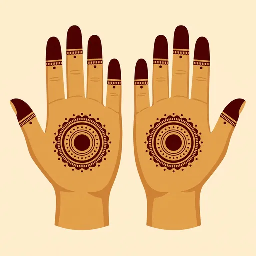 Simple Henna Mandala Design on Open Palms