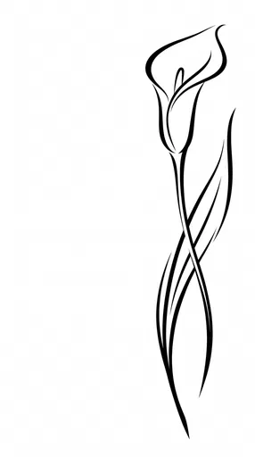 Minimalist Black Calla Lily Outline