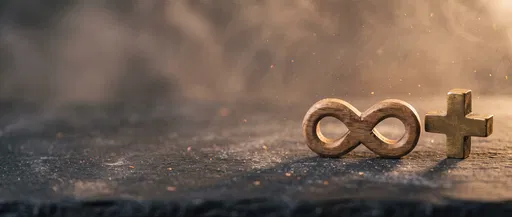 Wooden Infinity Symbol and Brass Plus Sign