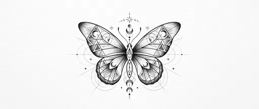 Sacred Geometry Butterfly Tattoo Illustration