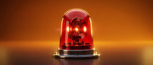 Glowing Red Emergency Siren Light Render