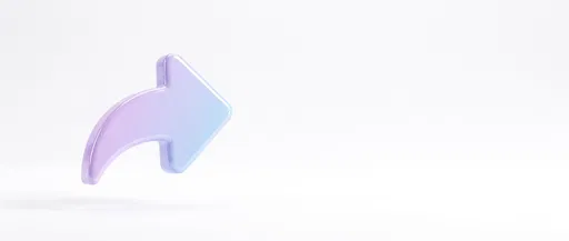 Glossy Pastel 3D Curved Forward Arrow