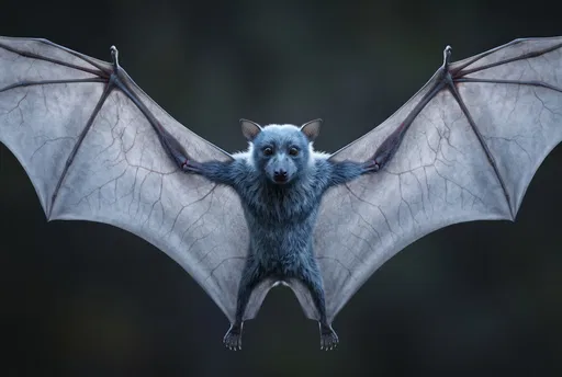 Symmetrical Flying Fox Bat Mid-Flight Render