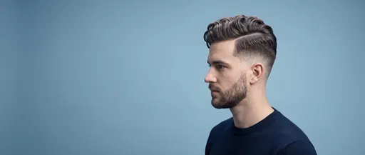 Man with Wavy Comb-Over Hairstyle