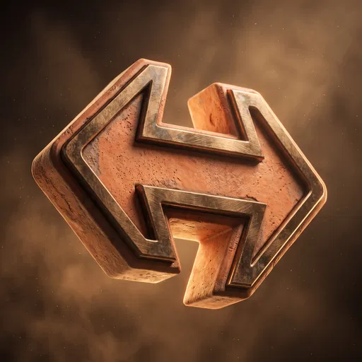 Terracotta and Bronze 3D Double Arrow