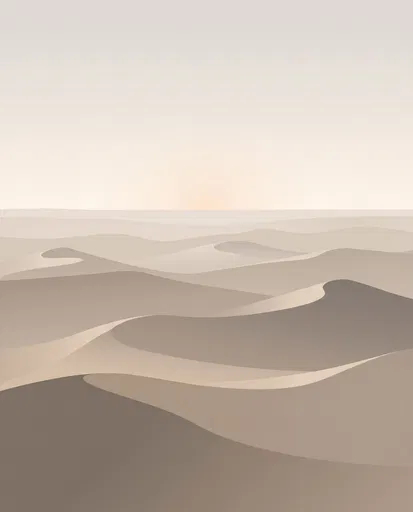 Minimalist Neutral Desert Sand Dunes Illustration