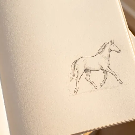 Pencil Sketch of Trotting Horse
